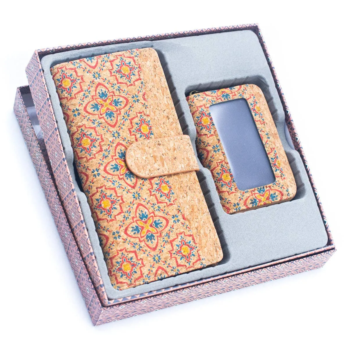 Natural Cork Gift Boxed Women's Wallet Set (2 pieces)  HY-036